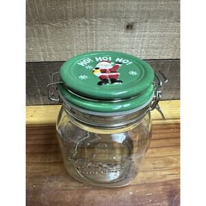 Santa Mason Jar Candy Jar 6” Tall